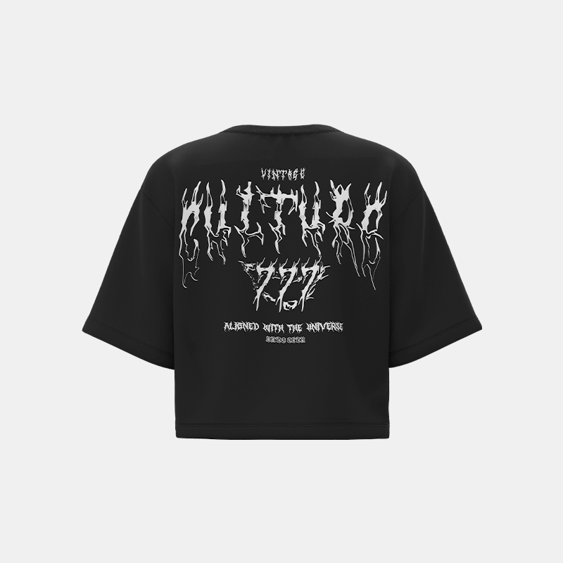 Cropped Oversized Vintage Culture Aligned With the Universe 777